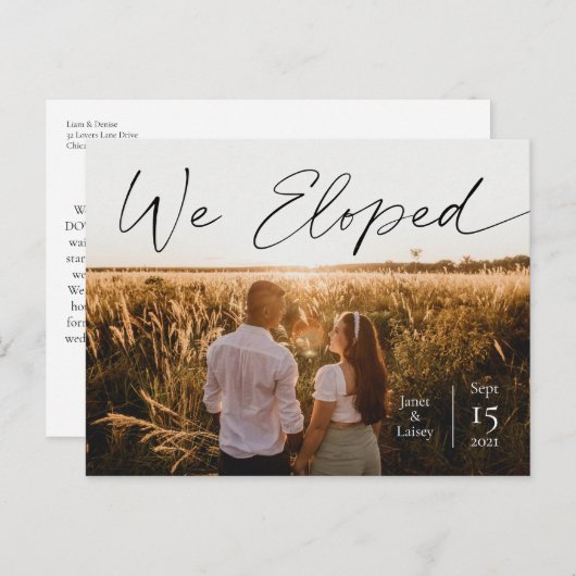 We hebben tekst verwijderd Elegant Script Minimal  Briefkaart (Voorkant / Achterkant)