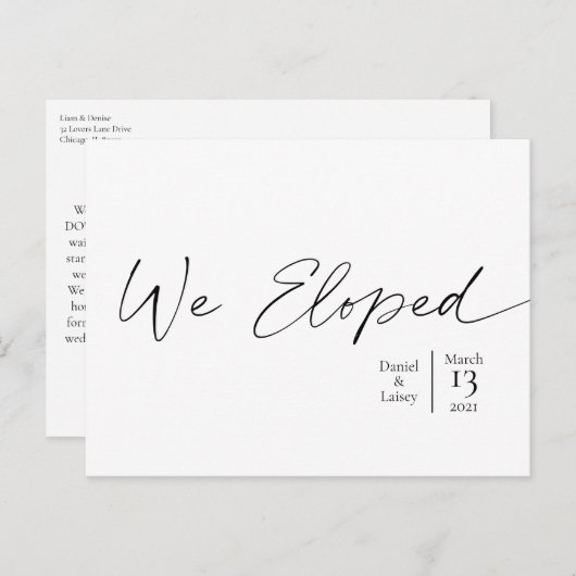 We hebben tekst verwijderd Elegant Script Minimal Briefkaart (Voorkant / Achterkant)