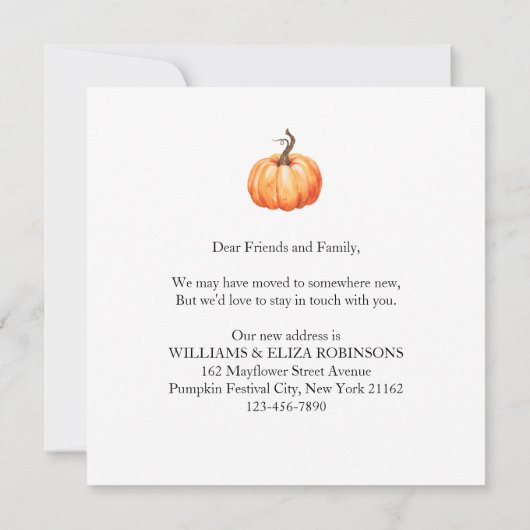 We hebben Thanksgiving gemaakt met New Home Moving Aankondiging (Achterkant)