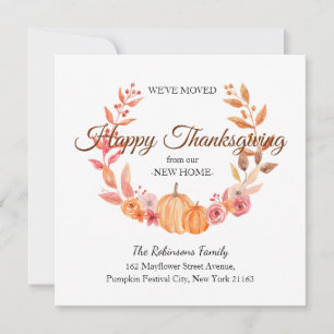 We hebben Thanksgiving gemaakt met New Home Moving Aankondiging