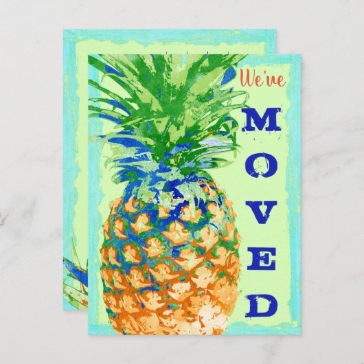 We hebben Tropische anananas New Address Moving Aankondigingskaart (Voorkant / Achterkant)