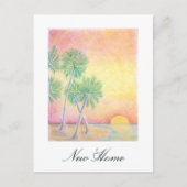 We hebben tropische strandpalmbomen verplaatst aankondigingskaart (Voorkant)