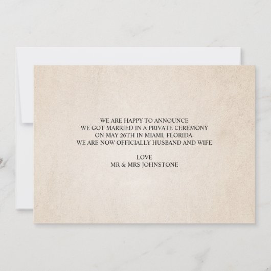 We hebben trouwaankondiging kaart (Achterkant)