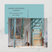 We hebben turquoise deur shovel nieuwe adres Kaart (Voorkant / Achterkant)