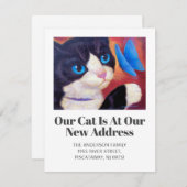 We hebben Tuxedo Cat Pet New Home Script verplaats Aankondiging (Voorkant / Achterkant)