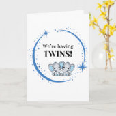 We hebben Twins Boys Blue Birth Aankondiging (Gele Bloem)