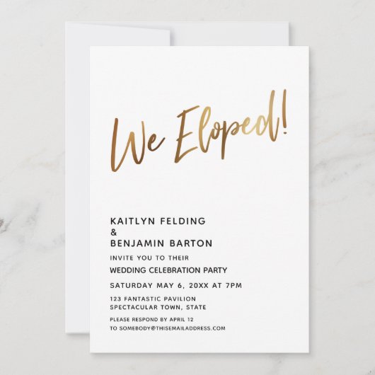 We hebben uitgeput! Minimale Gold Calligraphy Cele Kaart (Voorkant)