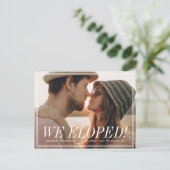 We hebben uitgeput! Moderne aangepaste foto Aankondigingskaart (Staand voorkant)