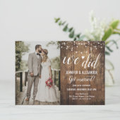 We hebben uitnodigen voor Rustic Wedding Reception Kaart (Staand voorkant)