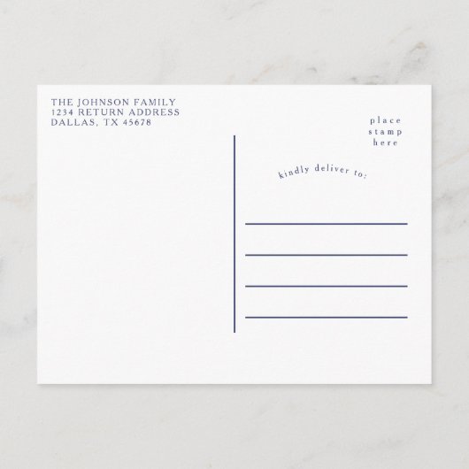 We hebben vakantiekerst-baarmoedermonogram verplaa aankondigingskaart (Achterkant)