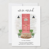 We hebben verandering van Adres Waterverf rode deu Aankondiging (Voorkant)