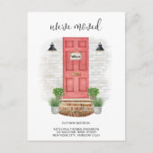 We hebben verandering van Adres Waterverf rode deu Aankondigingskaart (Voorkant)