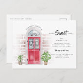 We hebben verandering van Adres Waterverf rode deu Aankondigingskaart (Voorkant / Achterkant)