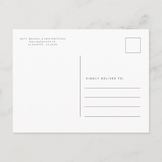 We hebben verandering van Adres Waterverf rode deu Aankondigingskaart (Achterkant)