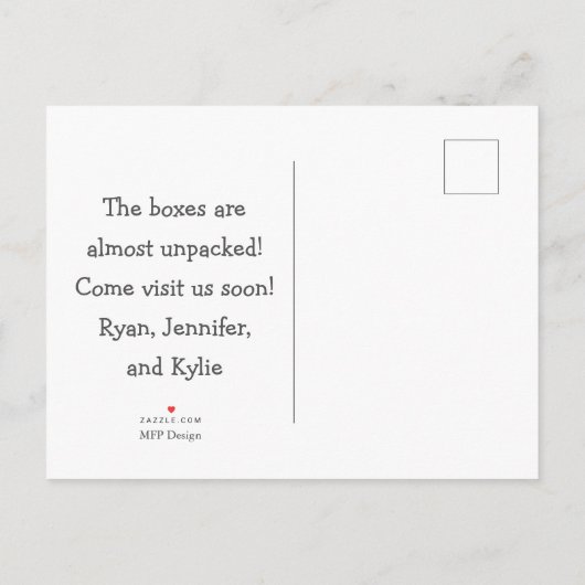 We hebben verhuisd aankondiging Briefkaart (Achterkant)