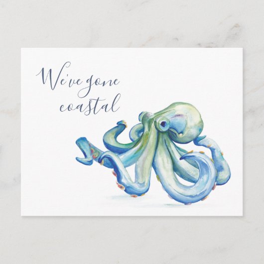 We hebben verhuisd Aankondiging Kaarten Waterverf (Voorkant)