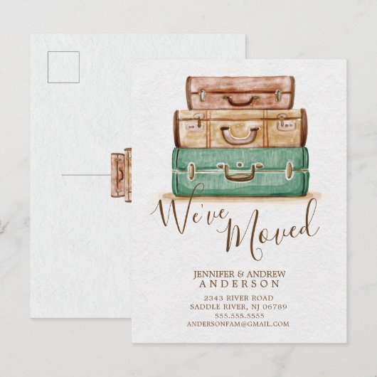  We hebben verhuisd Aankondiging Post Kaart (Voorkant / Achterkant)