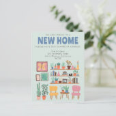 We hebben verhuisd adreswijziging Schattigee woonk Briefkaart (Staand voorkant)