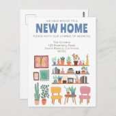 We hebben verhuisd adreswijziging Schattigee woonk Briefkaart (Voorkant / Achterkant)