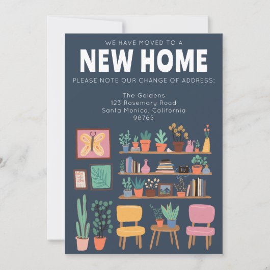 We hebben verhuisd adreswijziging Schattigee woonk Kaart (Voorkant)