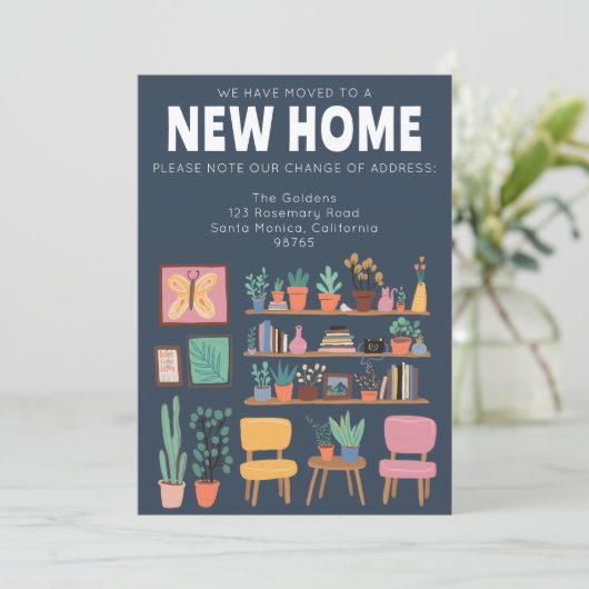 We hebben verhuisd adreswijziging Schattigee woonk Kaart (Staand voorkant)