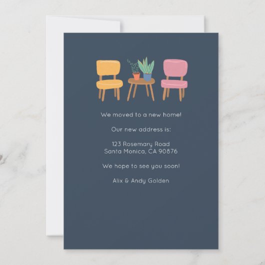 We hebben verhuisd adreswijziging Schattigee woonk Kaart (Achterkant)