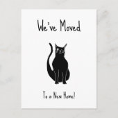 We hebben verhuisd Black Cat New Home Eenvoudig Aankondigingskaart (Voorkant)
