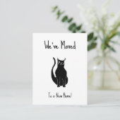 We hebben verhuisd Black Cat New Home Eenvoudig Aankondigingskaart (Staand voorkant)