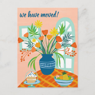WE HEBBEN VERHUISD Bloemenboeket Nieuw Thuisadres  Briefkaart