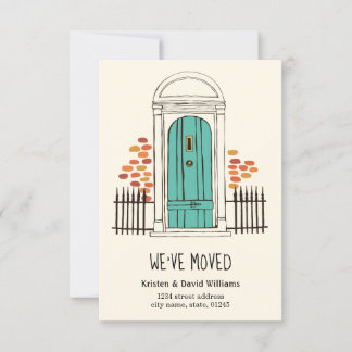 We hebben verhuisd - Blue Door Moving Aankondiging