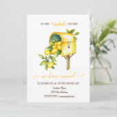 We hebben verhuisd,  brievenbus citroenen, hout (Staand voorkant)