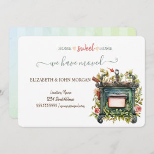 We hebben verhuisd,  brievenbus, Flowers, Striped