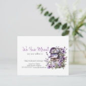 We hebben verhuisd, brievenbus Violet Flowers Aankondigingskaart (Staand voorkant)