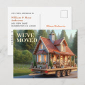 WE HEBBEN VERHUISD, chique huis op wielen Open hui Uitnodiging Briefkaart (Voorkant / Achterkant)
