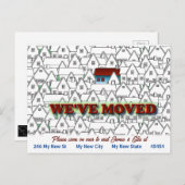 We hebben verhuisd, eenvoudig, Arty, New Home Briefkaart (Voorkant / Achterkant)