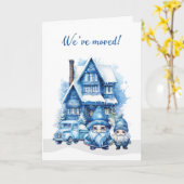 We hebben verhuisd en gelukkig vakantie aankondigi kaart (Gele Bloem)