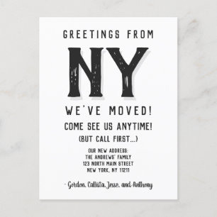 We hebben verhuisd grappig Sassy Black eenvoudig n Aankondigingskaart