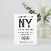 We hebben verhuisd grappig Sassy Black eenvoudig n Aankondigingskaart (Staand voorkant)