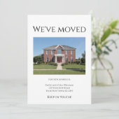 We hebben verhuisd huis foto eenvoudig verplaatsen aankondiging (Staand voorkant)