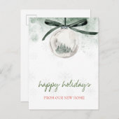 We hebben verhuisd, kerst bal pijnbomen vakantie aankondigingskaart (Voorkant / Achterkant)