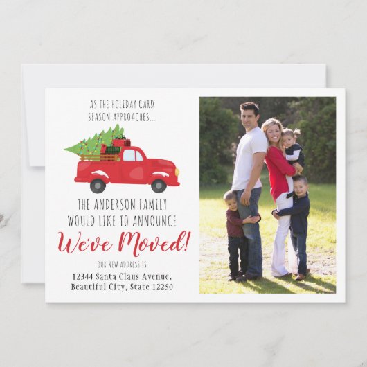 We hebben verhuisd Kerst Truck Foto Vakantie Verhu Aankondiging (Voorkant)