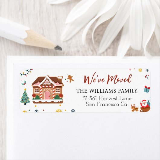 We hebben verhuisd Kerstboom Nieuwe Huis Verhuizen Etiket (Insitu)