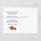 We hebben verhuisd kersttruck cadeaus vakantie ver aankondigingskaart (Achterkant)