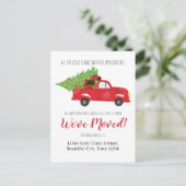 We hebben verhuisd kersttruck cadeaus vakantie ver aankondigingskaart (Staand voorkant)