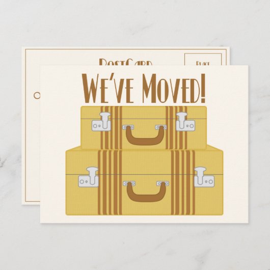 We hebben verhuisd -  koffers aankondigingskaart (Voorkant / Achterkant)