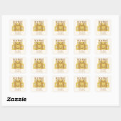 We hebben verhuisd -  koffers vierkante sticker (Vel)
