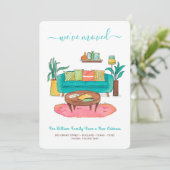 We hebben verhuisd l Schattigee Waterverf Nieuw ad Aankondiging (Staand voorkant)