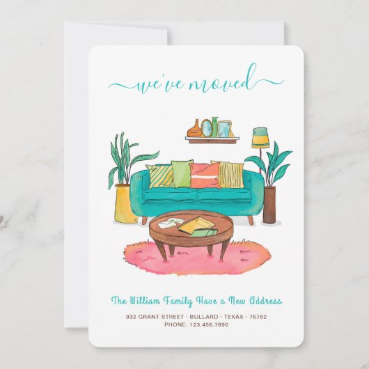 We hebben verhuisd l Schattigee Waterverf Nieuw ad Aankondiging (Voorkant)