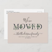 We hebben verhuisd loof letters New Home Briefkaart (Voorkant / Achterkant)