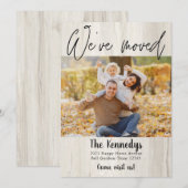 We hebben verhuisd New Address Rustic Wood Foto ve Aankondiging (Voorkant / Achterkant)